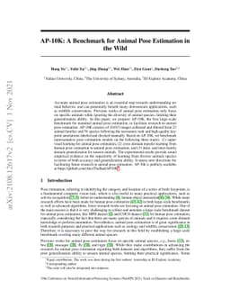 AP-10K: A Benchmark for Animal Pose Estimation in the Wild