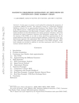 Maximum Likelihood Estimation of Diffusions by Continuous Time Markov
  Chain