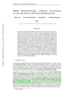 DKM: Differentiable K-Means Clustering Layer for Neural Network
  Compression