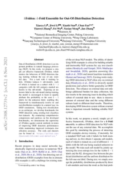 $k$Folden: $k$-Fold Ensemble for Out-Of-Distribution Detection