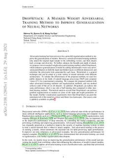 DropAttack: A Masked Weight Adversarial Training Method to Improve
  Generalization of Neural Networks