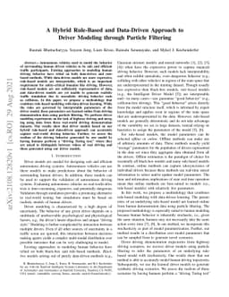 A Hybrid Rule-Based and Data-Driven Approach to Driver Modeling through
  Particle Filtering