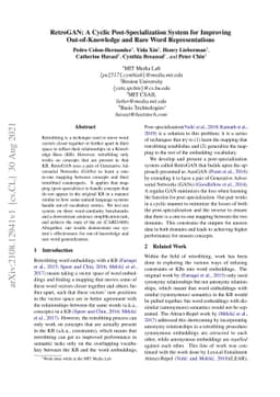 RetroGAN: A Cyclic Post-Specialization System for Improving
  Out-of-Knowledge and Rare Word Representations