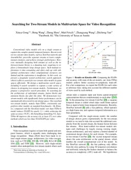 Searching for Two-Stream Models in Multivariate Space for Video
  Recognition