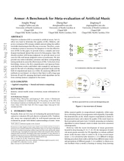 Armor: A Benchmark for Meta-evaluation of Artificial Music