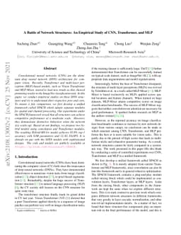 A Battle of Network Structures: An Empirical Study of CNN, Transformer,
  and MLP