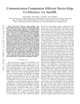 Communication-Computation Efficient Device-Edge Co-Inference via AutoML