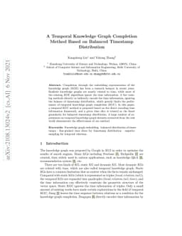 A Temporal Knowledge Graph Completion Method Based on Balanced Timestamp
  Distribution