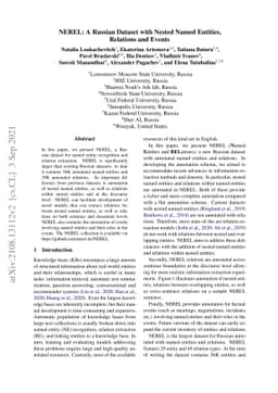 NEREL: A Russian Dataset with Nested Named Entities, Relations and
  Events