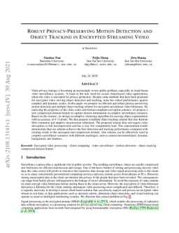 Robust Privacy-Preserving Motion Detection and Object Tracking in
  Encrypted Streaming Video