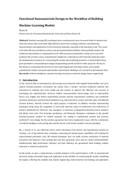 Functional Nanomaterials Design in the Workflow of Building
  Machine-Learning Models