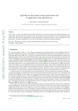 Algorithm for the product of Jack polynomials and its application to the
  sphericity test