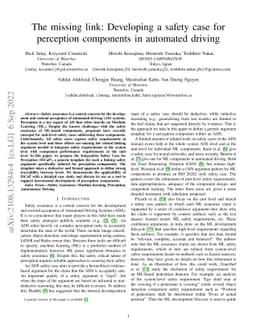 The missing link: Developing a safety case for perception components in
  automated driving