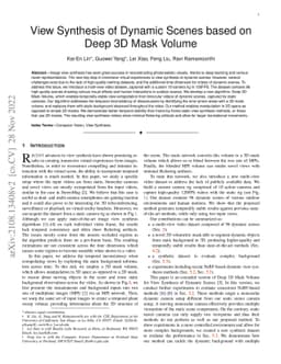 View Synthesis of Dynamic Scenes based on Deep 3D Mask Volume