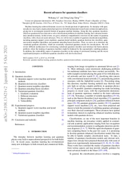 Recent advances for quantum classifiers