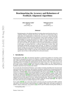 Benchmarking the Accuracy and Robustness of Feedback Alignment
  Algorithms