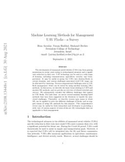 Machine Learning Methods for Management UAV Flocks -- a Survey
