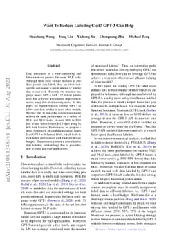 Want To Reduce Labeling Cost? GPT-3 Can Help