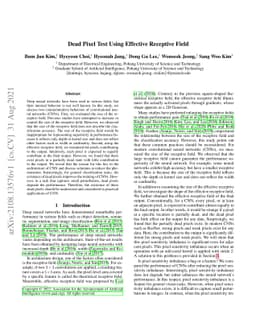 Dead Pixel Test Using Effective Receptive Field