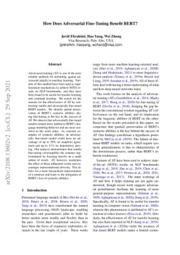 How Does Adversarial Fine-Tuning Benefit BERT?