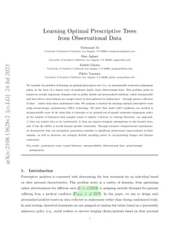 Learning Optimal Prescriptive Trees from Observational Data
