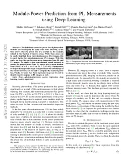 Module-Power Prediction from PL Measurements using Deep Learning