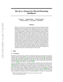 Phy-Q as a measure for physical reasoning intelligence