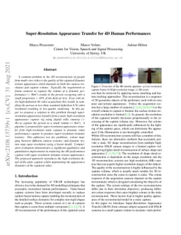 Super-Resolution Appearance Transfer for 4D Human Performances