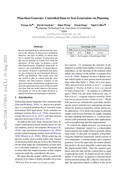 Plan-then-Generate: Controlled Data-to-Text Generation via Planning