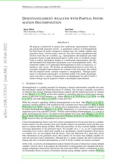 Disentanglement Analysis with Partial Information Decomposition