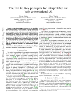 The five Is: Key principles for interpretable and safe conversational AI