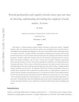 Network psychometrics and cognitive network science open new ways for
  detecting, understanding and tackling the complexity of math anxiety: A
  review