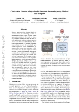 Contrastive Domain Adaptation for Question Answering using Limited Text
  Corpora