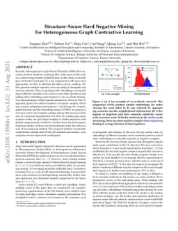 Structure-Aware Hard Negative Mining for Heterogeneous Graph Contrastive
  Learning