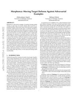 Morphence: Moving Target Defense Against Adversarial Examples