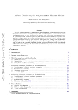 Uniform Consistency in Nonparametric Mixture Models