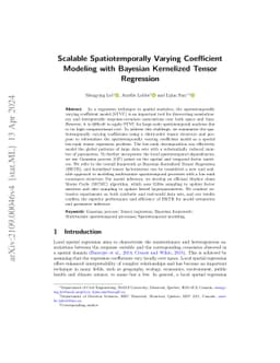 Scalable Spatiotemporally Varying Coefficient Modelling with Bayesian
  Kernelized Tensor Regression