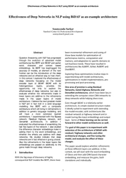 Effectiveness of Deep Networks in NLP using BiDAF as an example
  architecture