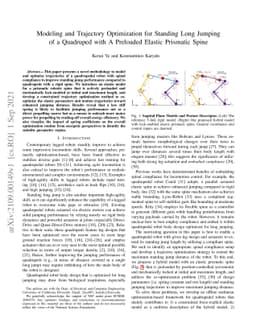 Modeling and Trajectory Optimization for Standing Long Jumping of a
  Quadruped with A Preloaded Elastic Prismatic Spine