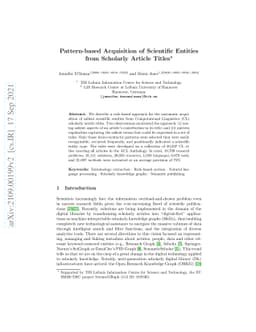 Pattern-based Acquisition of Scientific Entities from Scholarly Article
  Titles