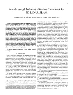 A real-time global re-localization framework for 3D LiDAR SLAM