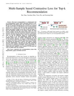 Multi-Sample based Contrastive Loss for Top-k Recommendation