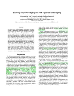Learning compositional programs with arguments and sampling