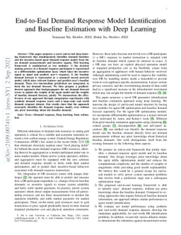 End-to-End Demand Response Model Identification and Baseline Estimation
  with Deep Learning