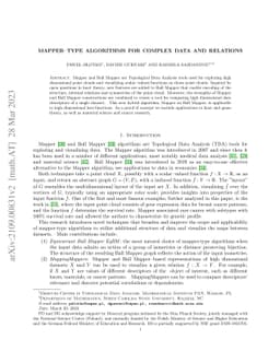 Mapper-type algorithms for complex data and relations