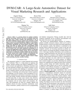 DVM-CAR: A large-scale automotive dataset for visual marketing research
  and applications