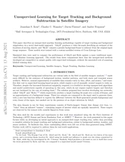 Unsupervised Learning for Target Tracking and Background Subtraction in
  Satellite Imagery