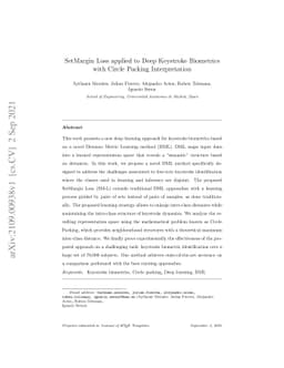 SetMargin Loss applied to Deep Keystroke Biometrics with Circle Packing
  Interpretation