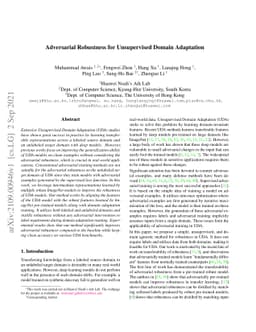Adversarial Robustness for Unsupervised Domain Adaptation
