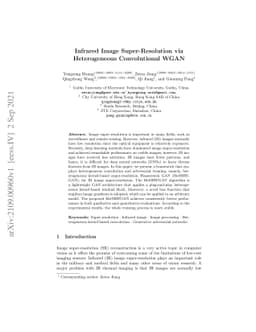 Infrared Image Super-Resolution via Heterogeneous Convolutional WGAN